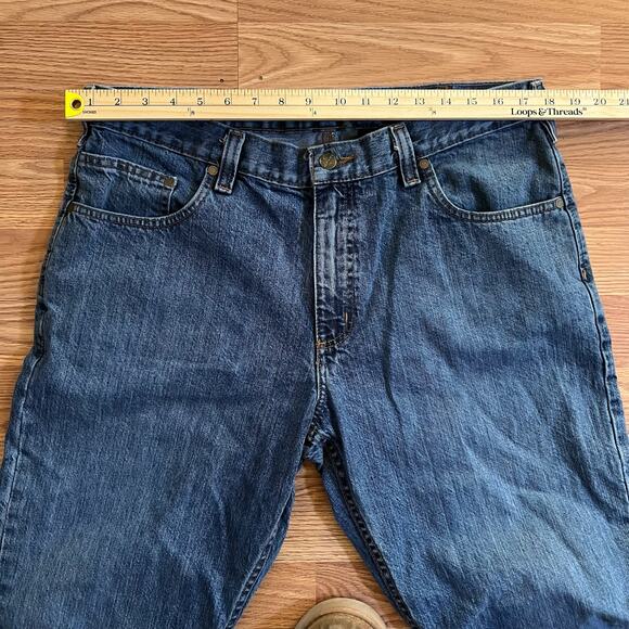 Carhartt Relaxed Fit Straight Jeans 38x30 | Heavy Denim Workwear Utility Pants - Picture 3 of 11